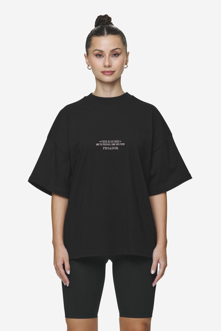 Pegador Naia Heavy Oversized Tee Black Fabrikverkauf