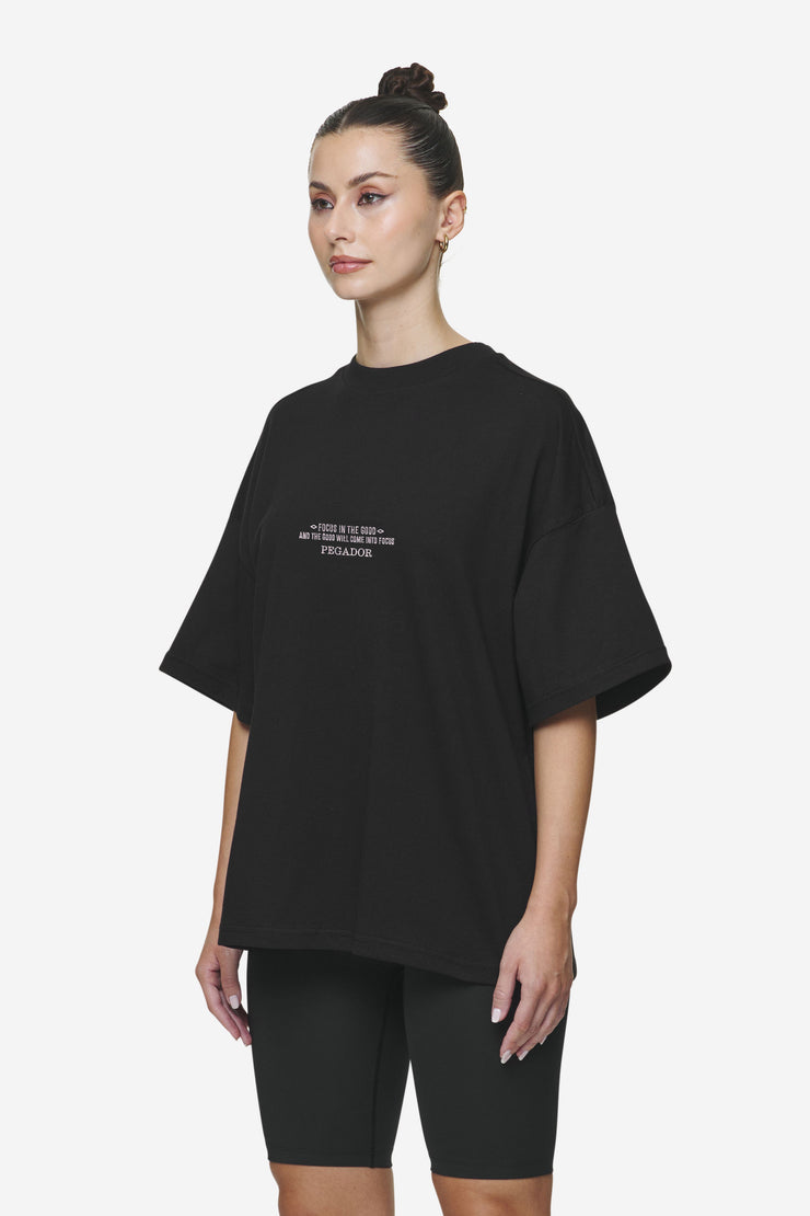 Pegador Naia Heavy Oversized Tee Black Fabrikverkauf