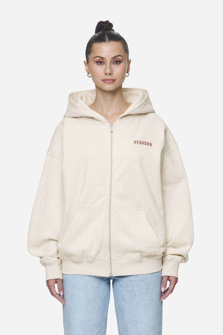 Pegador Balari Oversized Sweat Jacket Washed Coast Sand Fabrik Onlineshop