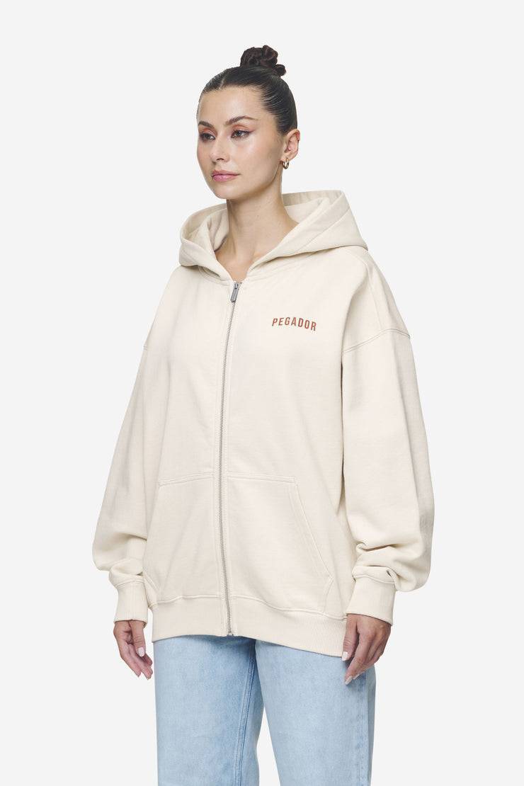 Pegador Balari Oversized Sweat Jacket Washed Coast Sand Fabrik Onlineshop