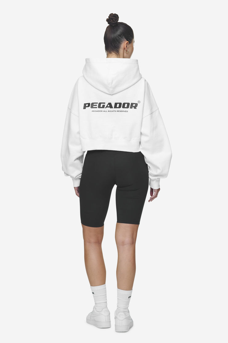 Pegador Lana Logo Cropped Sweat Jacket White Black Rabatt