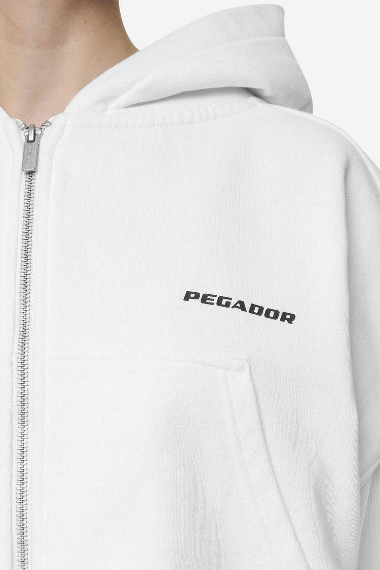 Pegador Lana Logo Cropped Sweat Jacket White Black Rabatt