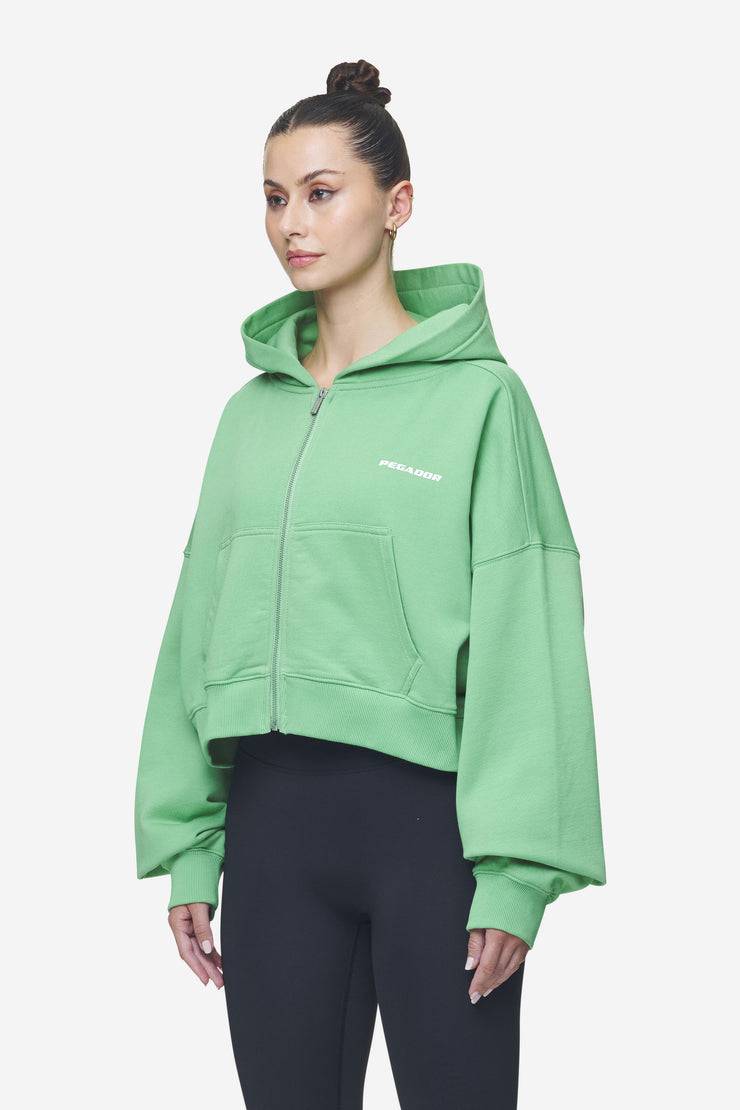 Pegador Lana Logo Cropped Sweat Jacket Washed Peppermint Green White Günstig kaufen