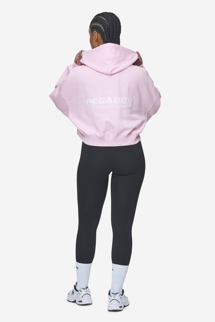 Pegador Luna Logo Oversized Cropped Hoodie Washed Bubblegum White Versandkostenfrei