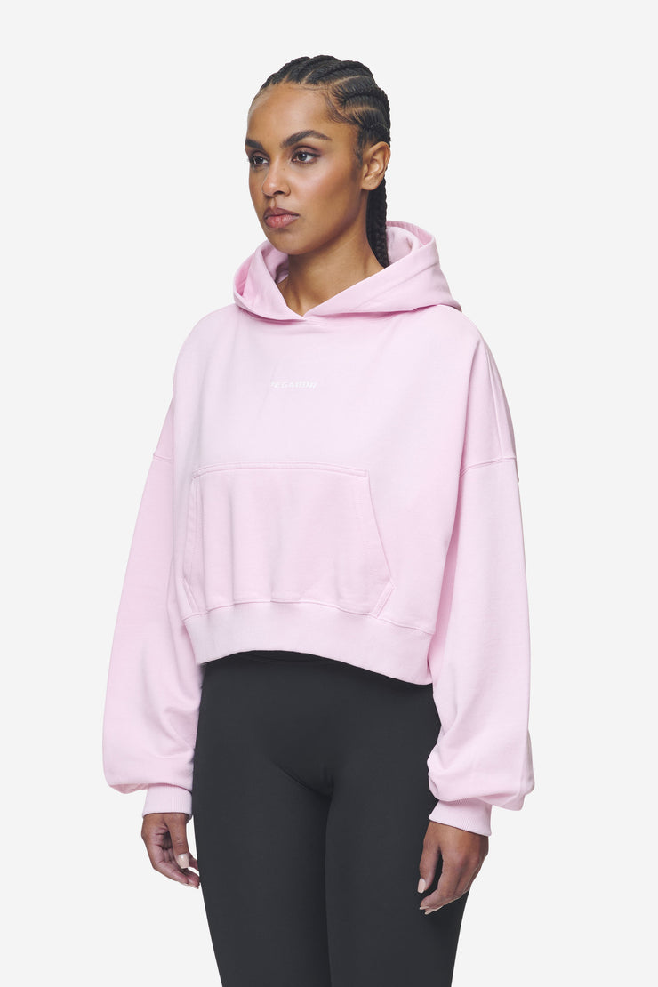 Pegador Luna Logo Oversized Cropped Hoodie Washed Bubblegum White Versandkostenfrei