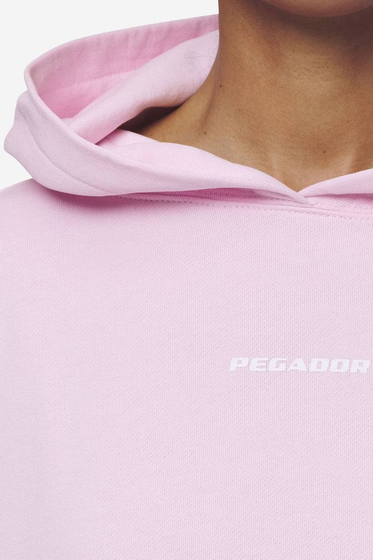 Pegador Luna Logo Oversized Cropped Hoodie Washed Bubblegum White Versandkostenfrei