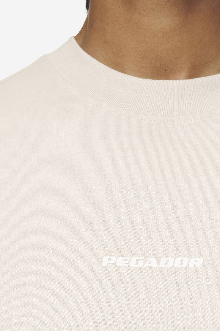 Pegador Arendal Logo Heavy Oversized Tee Washed Coast Sand White Flash Sale