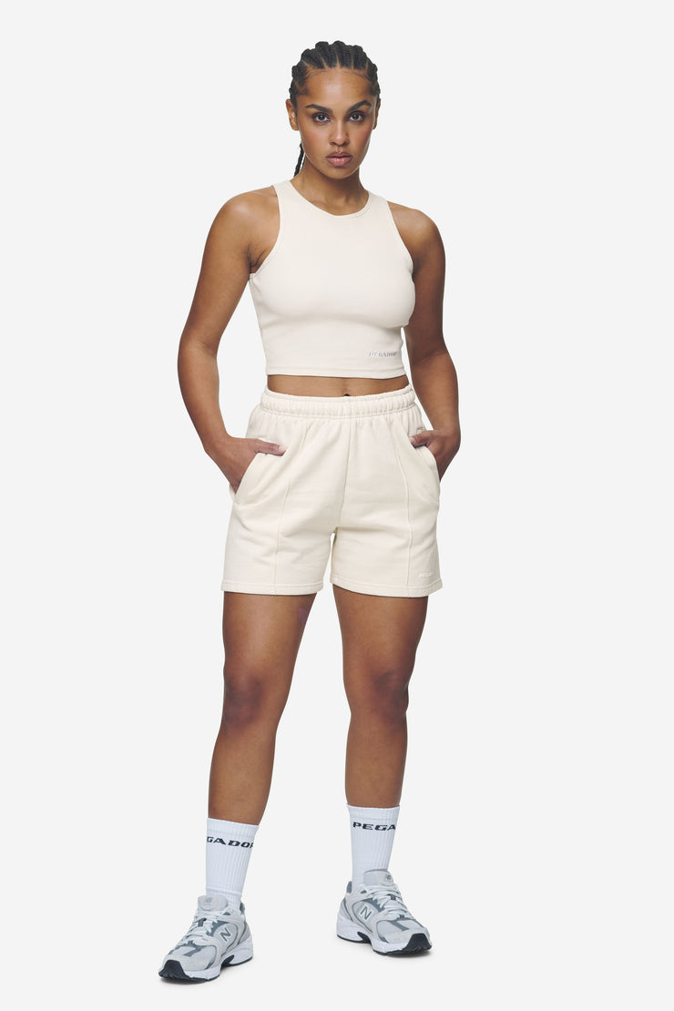 Pegador Sully High Waisted Shorts Washed Coast Sand White Gum Preisnachlass