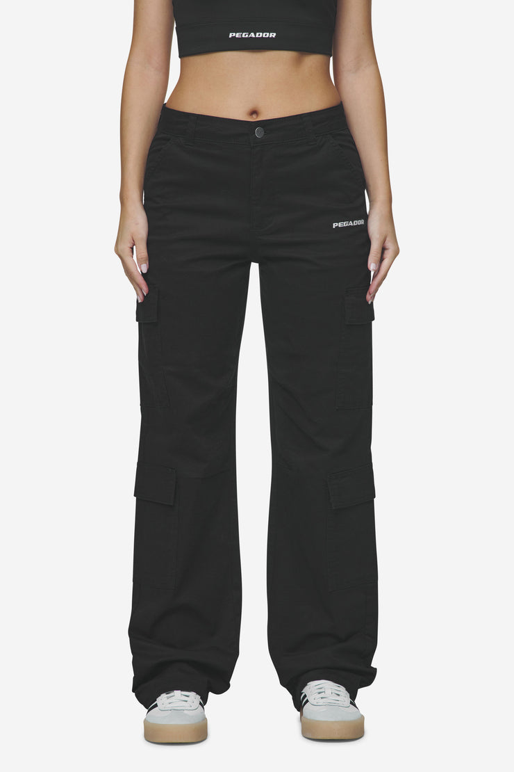 Pegador Lia Wide Cargo Pants Black Tiefpreis