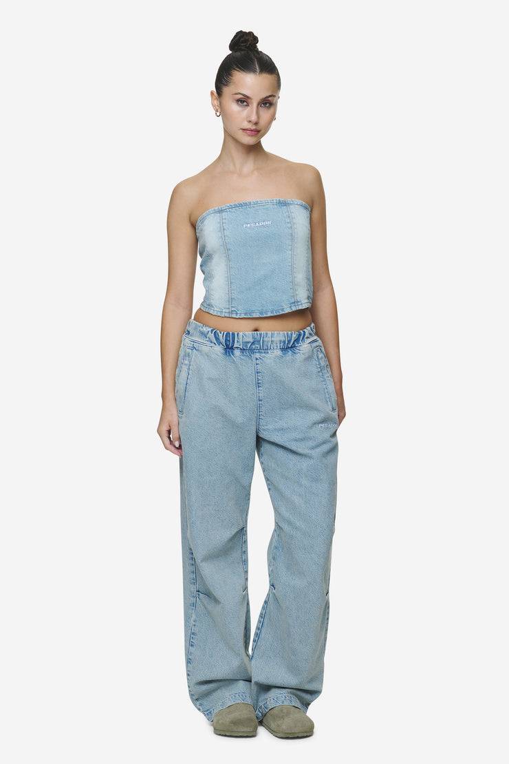 Pegador Miranda Denim Tube Top Washed Pale Blue Bleached Blue Wochenangebot