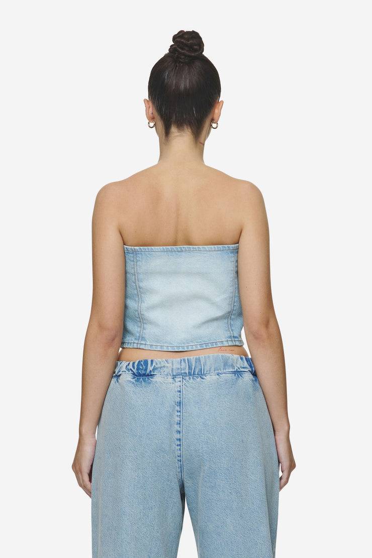 Pegador Miranda Denim Tube Top Washed Pale Blue Bleached Blue Wochenangebot