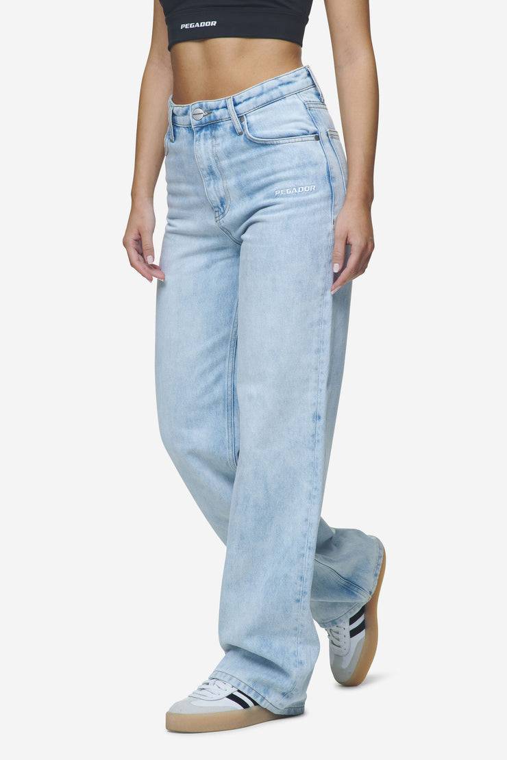 Pegador Lora Wide Leg Jeans Washed Light Blue Kostenlose Rückgabe