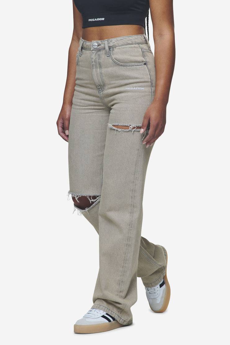 Pegador Romani Destroyed High Waist Jeans Washed Coast Sand Letzte 3 Tage