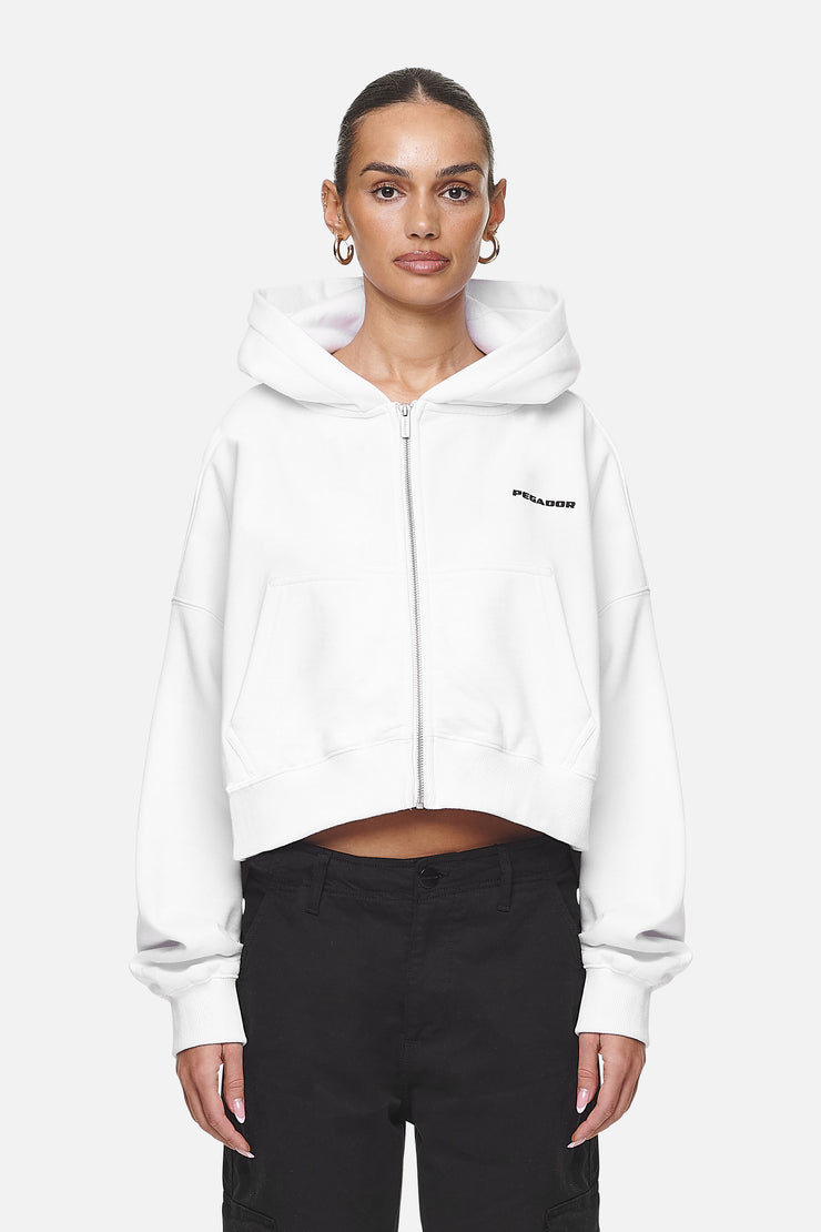 Pegador Marla Cropped Zip Hoodie White Black Gum Speichern exportieren