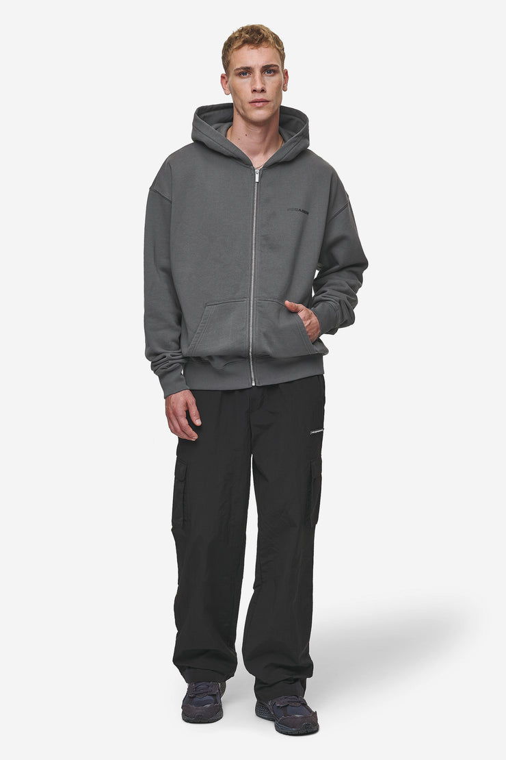 Pegador Colne Logo Oversized Sweat Jacket Washed Anthracite Black Hotsell