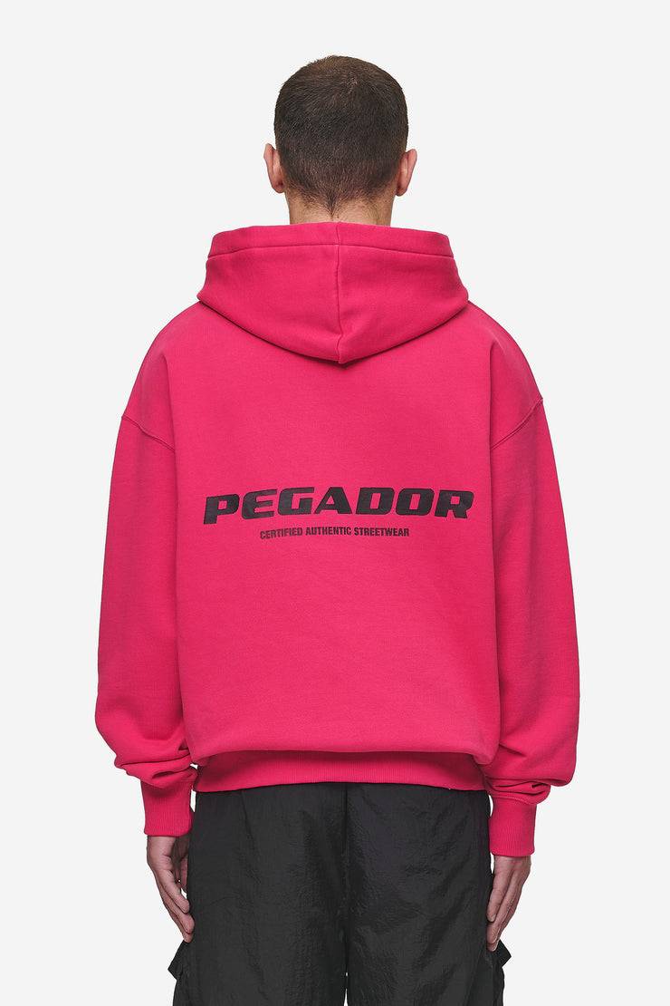 Pegador Colne Logo Oversized Hoodie Washed Virtual Pink Black im Angebot