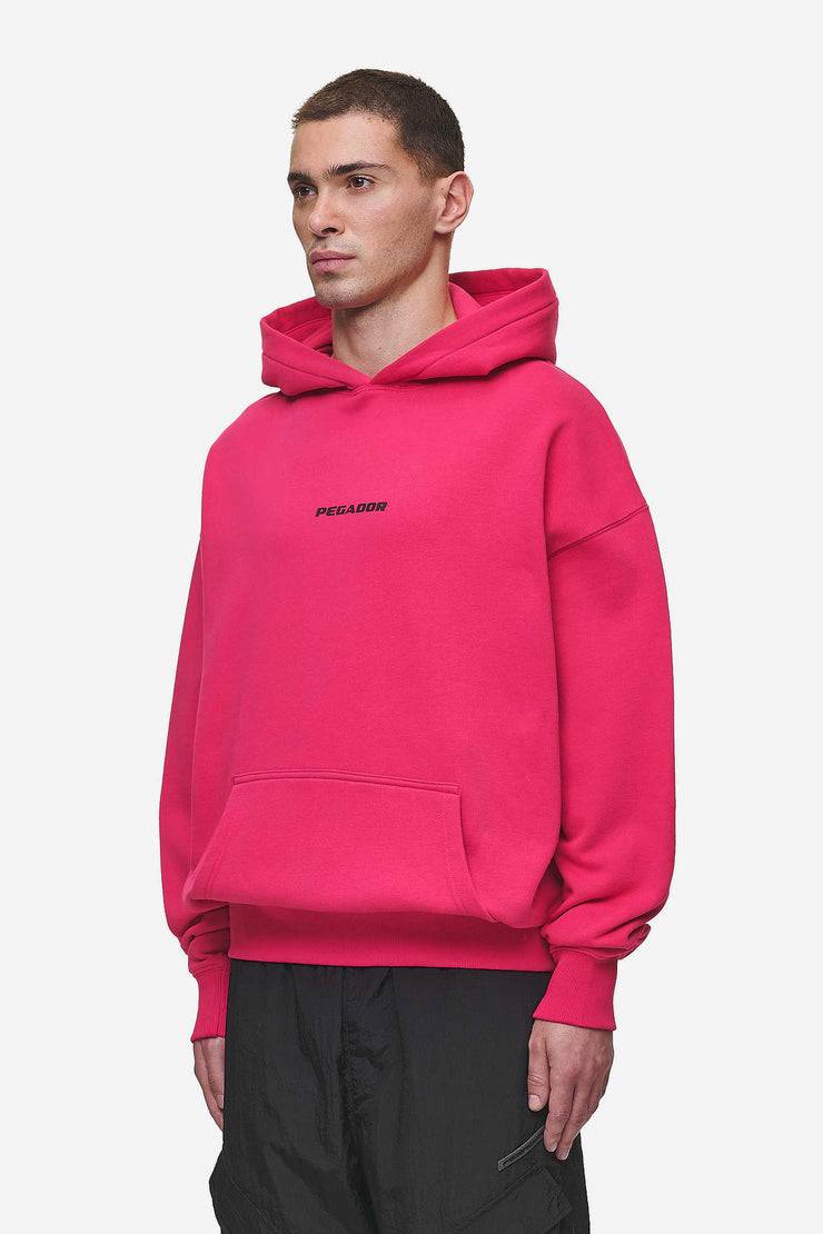 Pegador Colne Logo Oversized Hoodie Washed Virtual Pink Black im Angebot