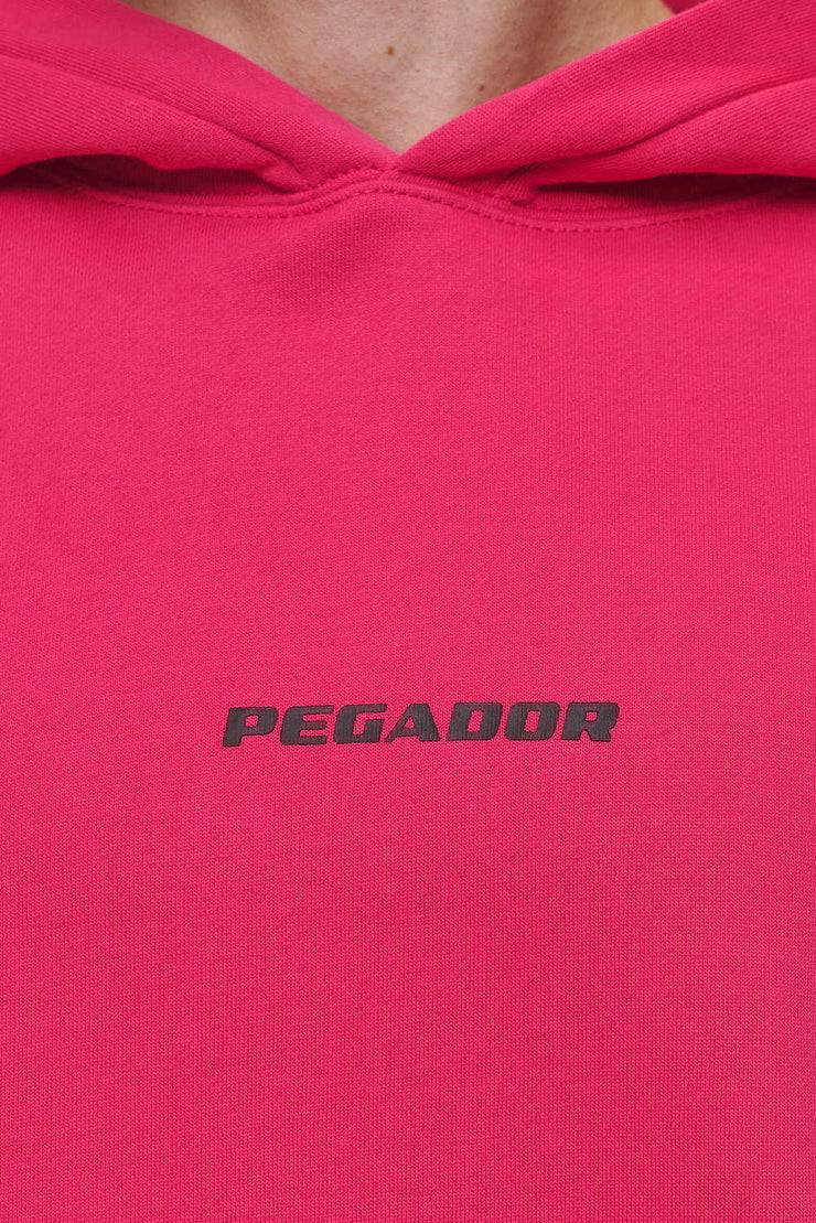 Pegador Colne Logo Oversized Hoodie Washed Virtual Pink Black im Angebot