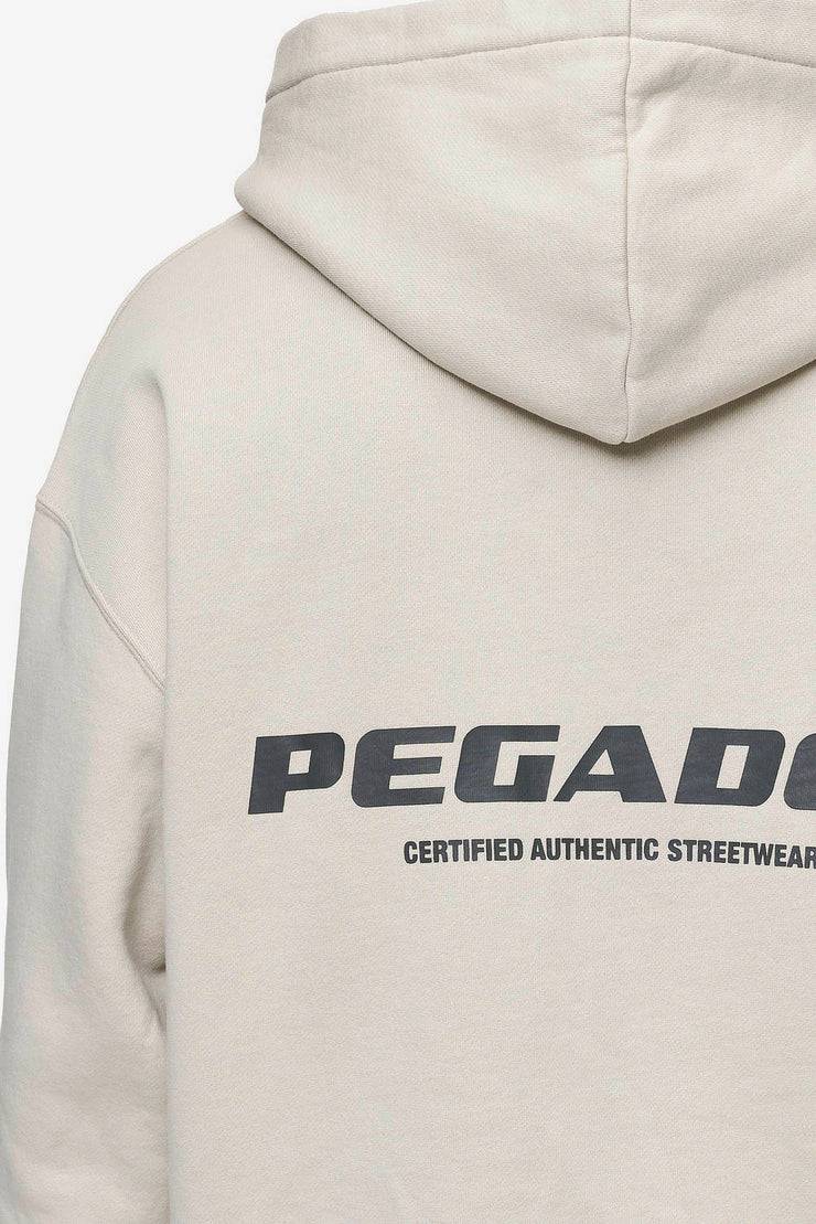 Pegador Colne Logo Oversized Hoodie Washed Light Beige Anthracite Schlussverkauf