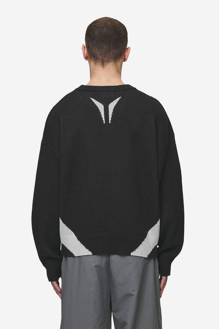 Pegador Kazan Boxy Knit Sweater Black Light Grey Online Shopping