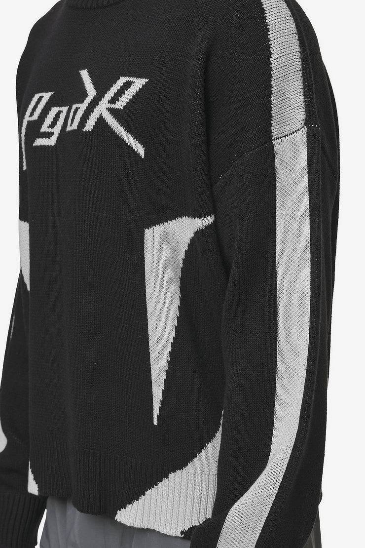 Pegador Kazan Boxy Knit Sweater Black Light Grey Online Shopping