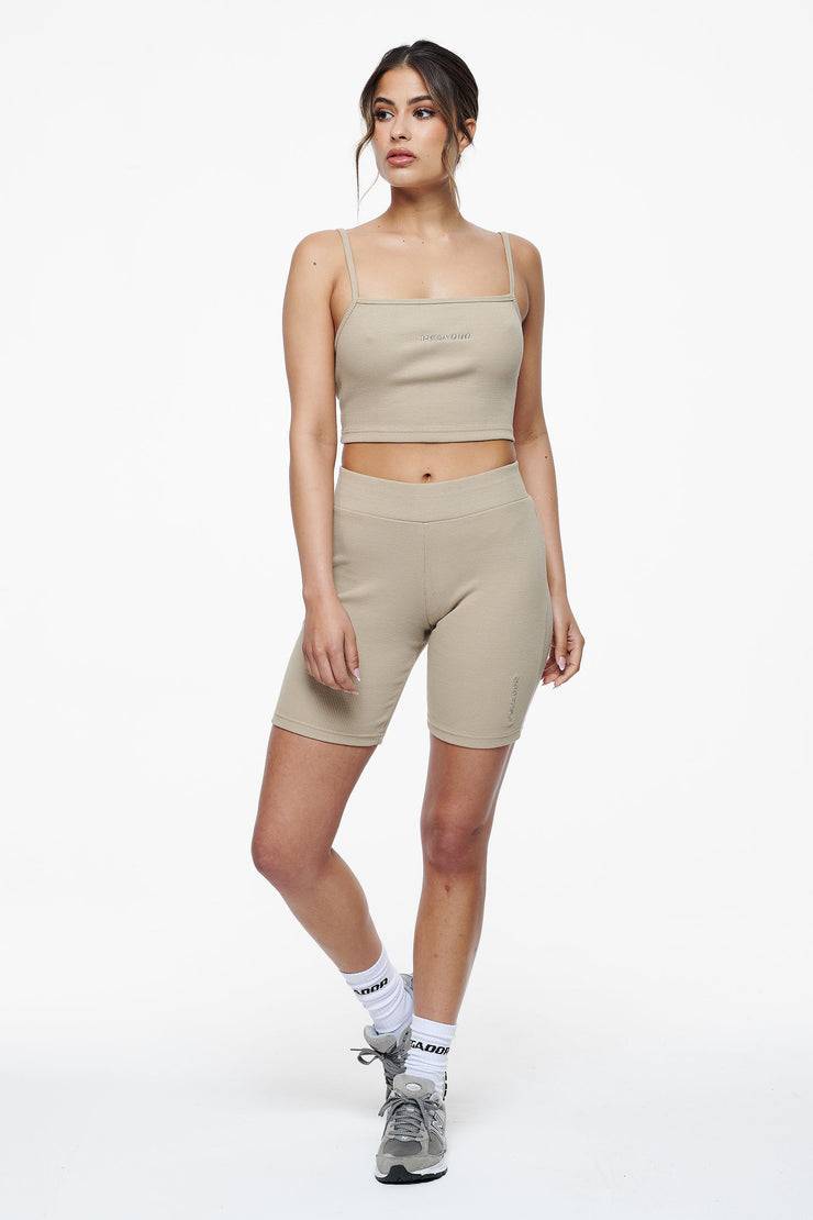 Pegador Barrie Rib Biker Shorts Vintage Washed Espresso Neueste Mode