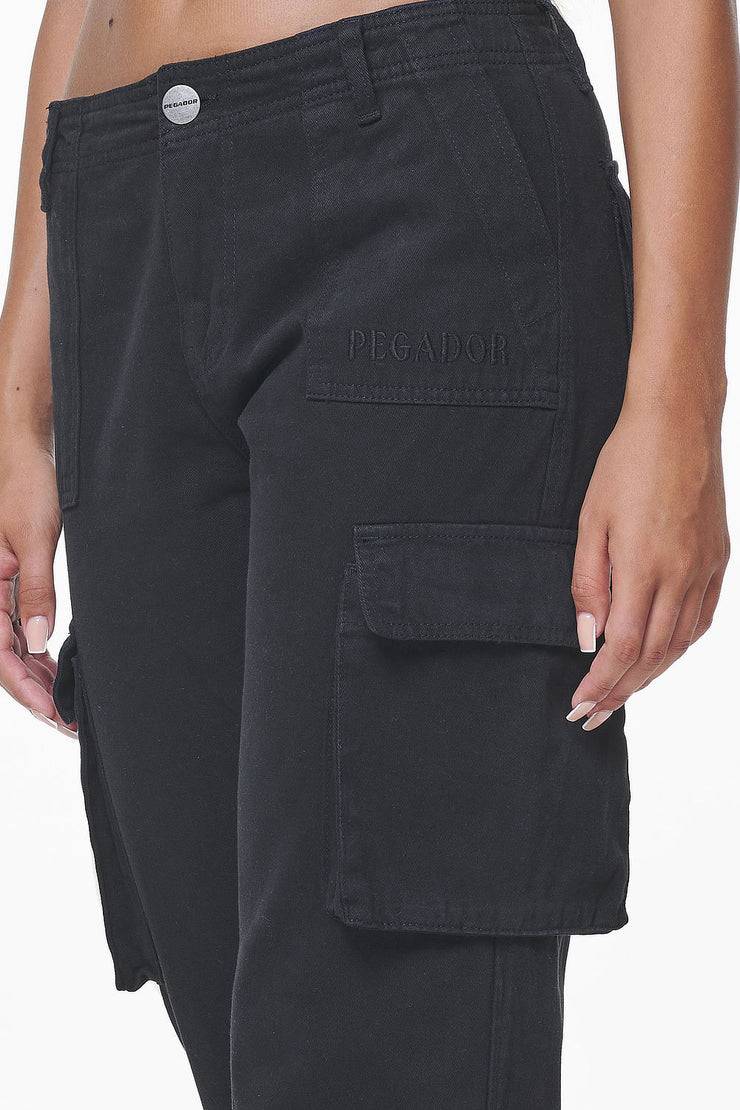 Pegador Arlia Wide Cargo Pants Black Blitzangebot