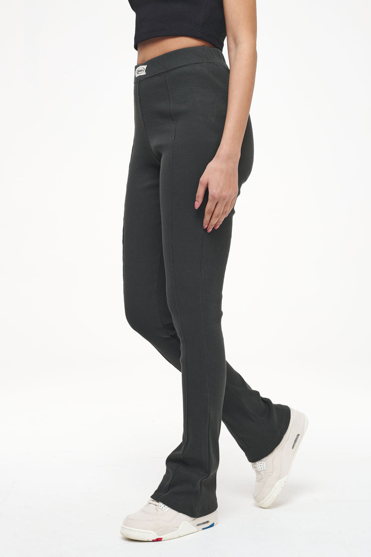 Pegador Elida Rib Hip Strap Flared Leggings Vintage Washed Iron Grey Patch Große Rabatte