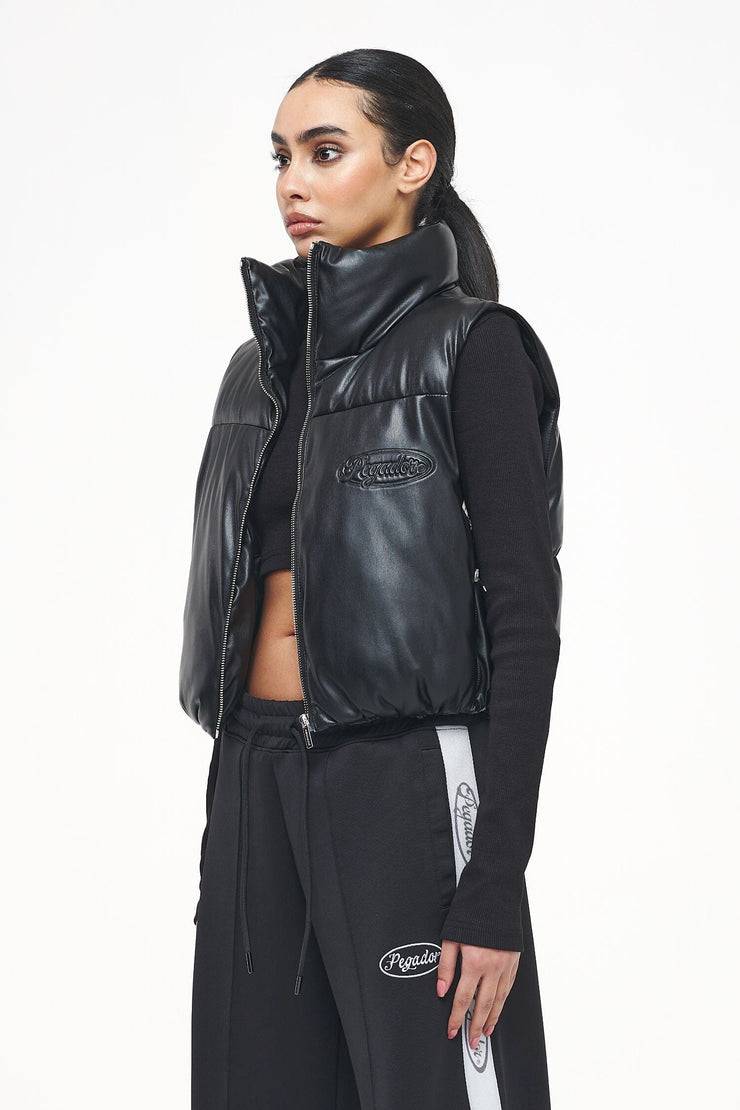 Pegador Zito Cropped Faux Leather Vest Black Kauf eins, bekomm eins gratis