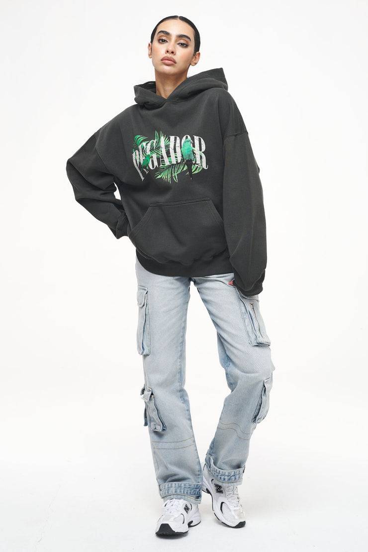 Pegador Palm Oversized Hoodie Vintage Washed Iron Grey Tägliche Deals