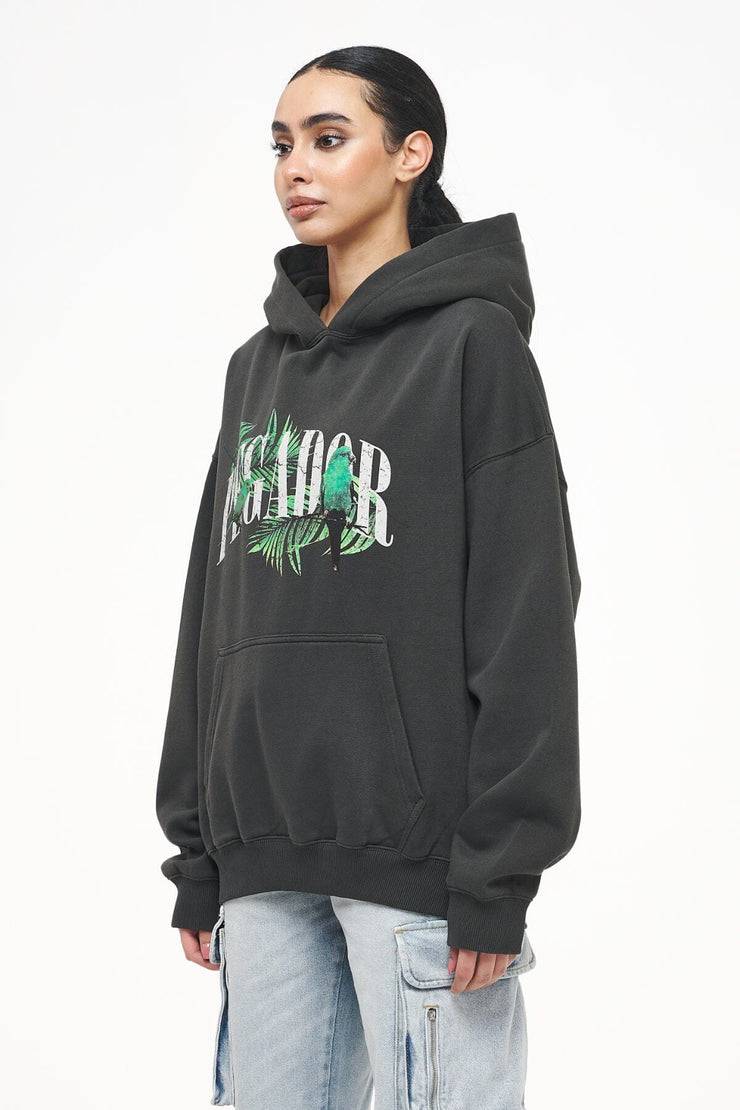 Pegador Palm Oversized Hoodie Vintage Washed Iron Grey Tägliche Deals
