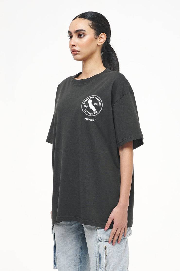 Pegador Jay Oversized Tee Vintage Washed Iron Grey Kostenlose Rückgabe