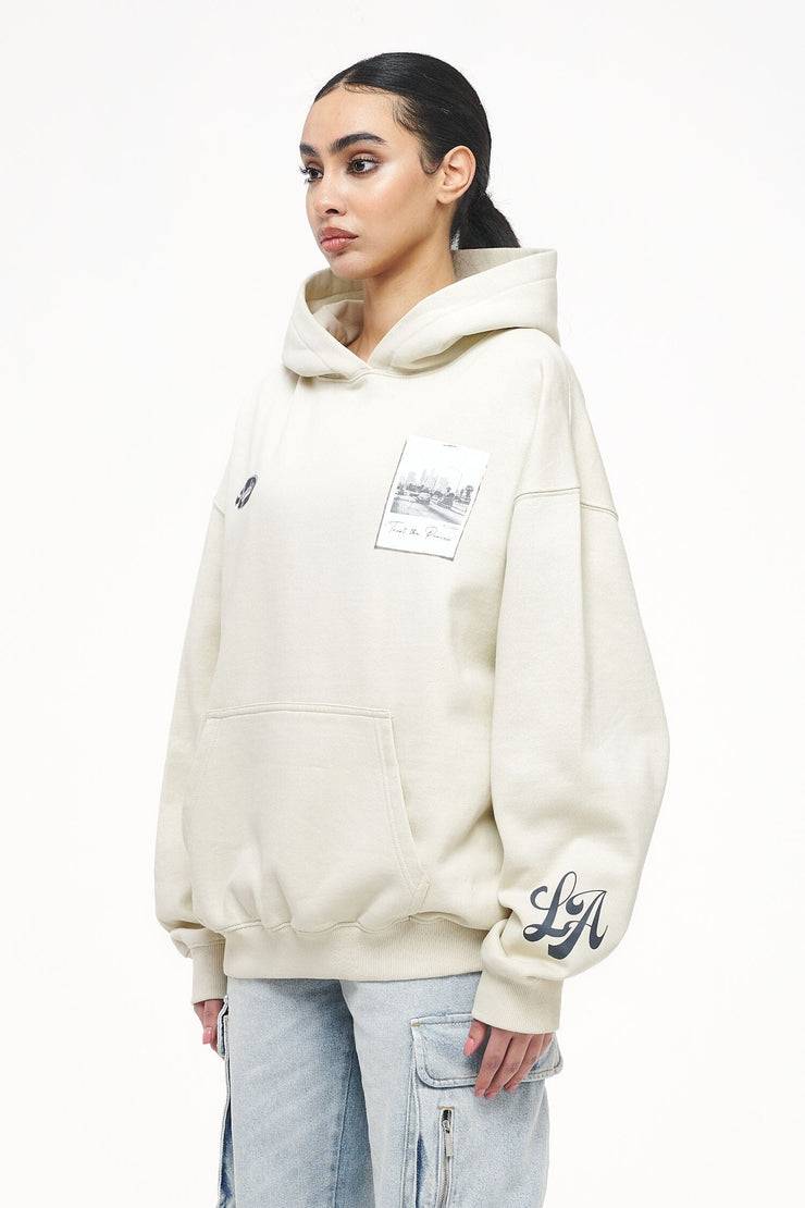 Pegador L.A. Oversized Hoodie Vintage Washed Angels Cream Begrenzte Freigabe