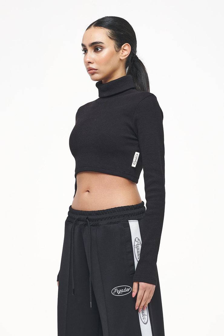 Pegador Zito Rib Cropped Turtleneck Longsleeve Black Letzte 3 Tage