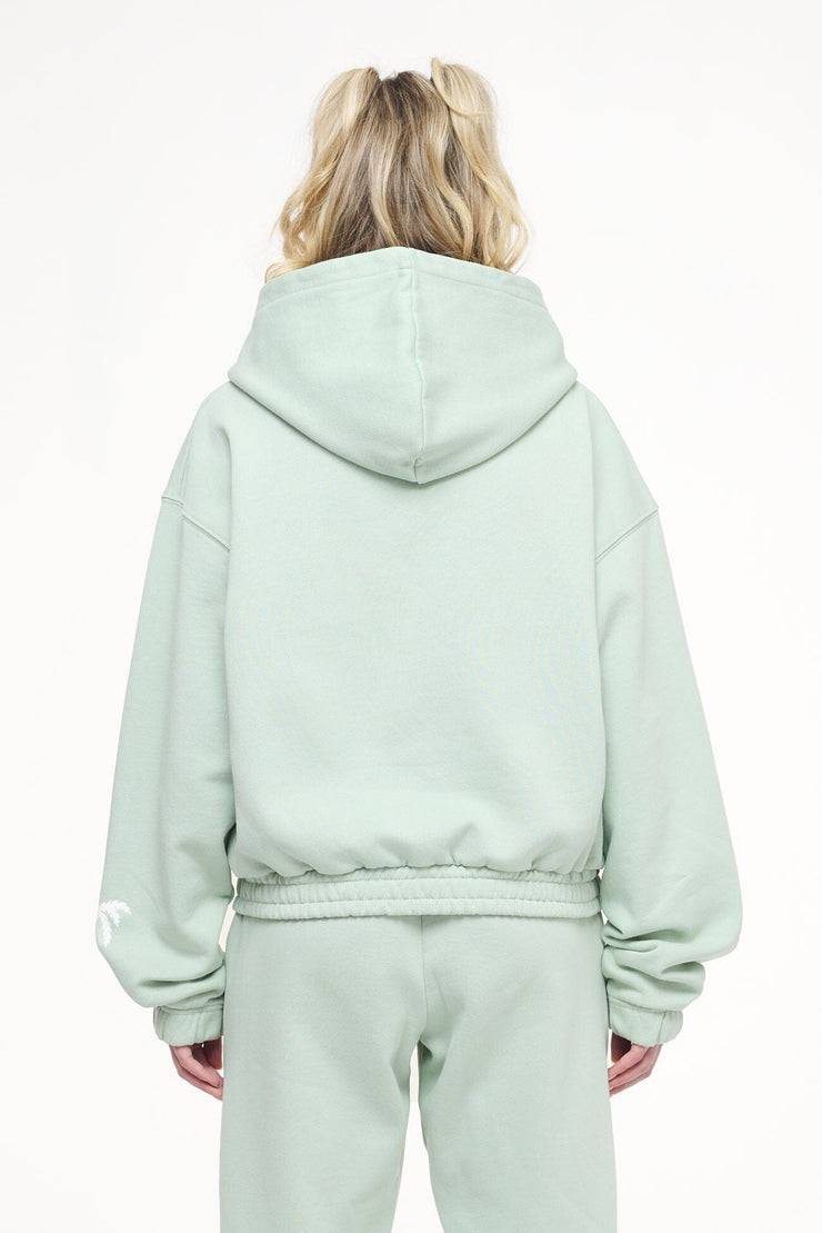 Pegador Hills Cropped Zip Hoodie Vintage Washed Milky Green Bis zu 60% Rabatt