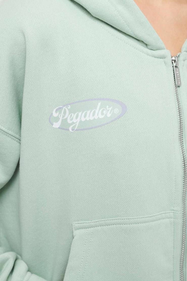 Pegador Hills Cropped Zip Hoodie Vintage Washed Milky Green Bis zu 60% Rabatt
