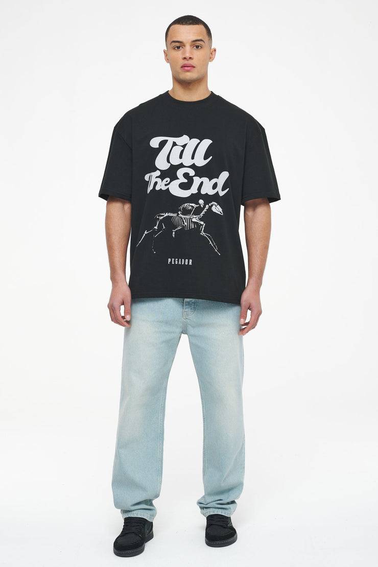 Pegador Dinmont Oversized Tee Vintage Washed Black Ink Clearance-Verkauf