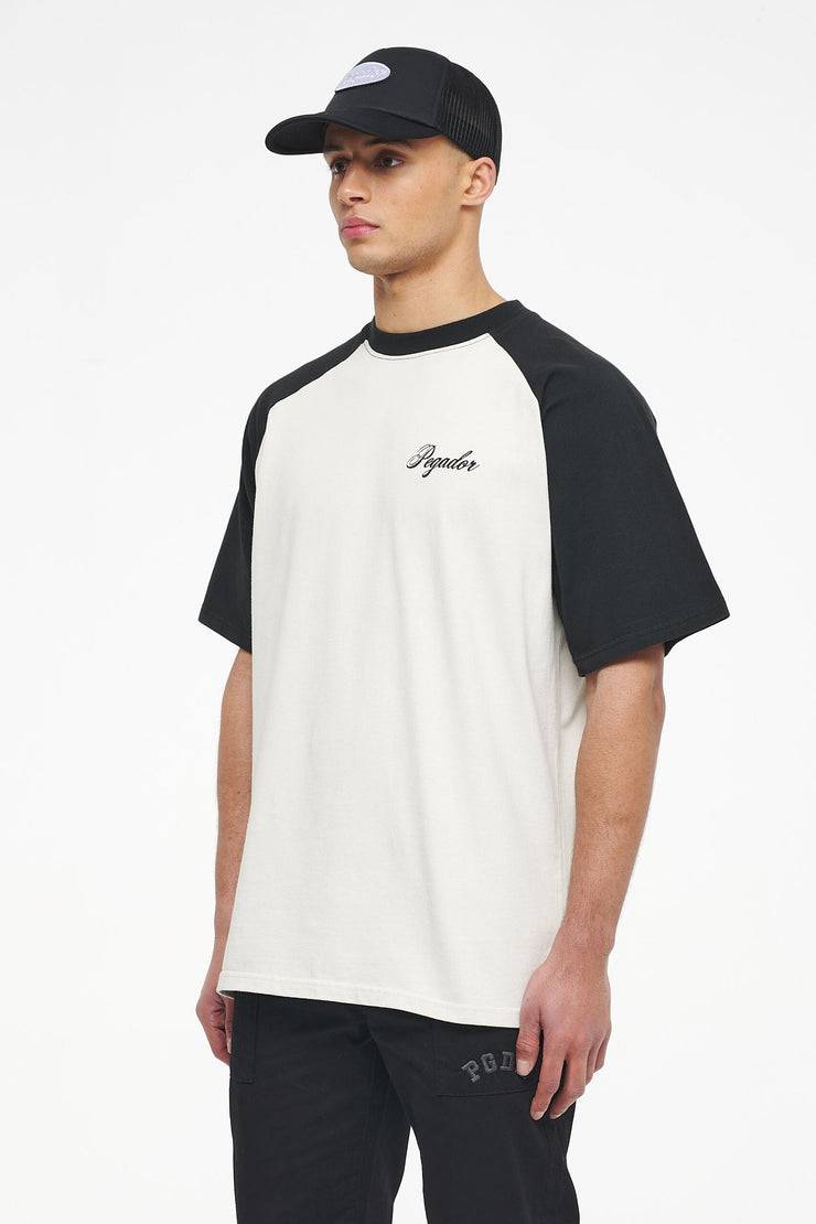 Pegador Hudson Raglan Oversized Tee Vintage Washed Angels Cream Black Ink Black Friday Preise