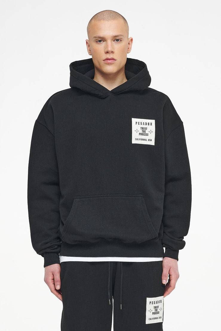 Pegador Salal Oversized Hoodie Vintage Washed Black Ink 50% Rabatt für begrenzte Zeit