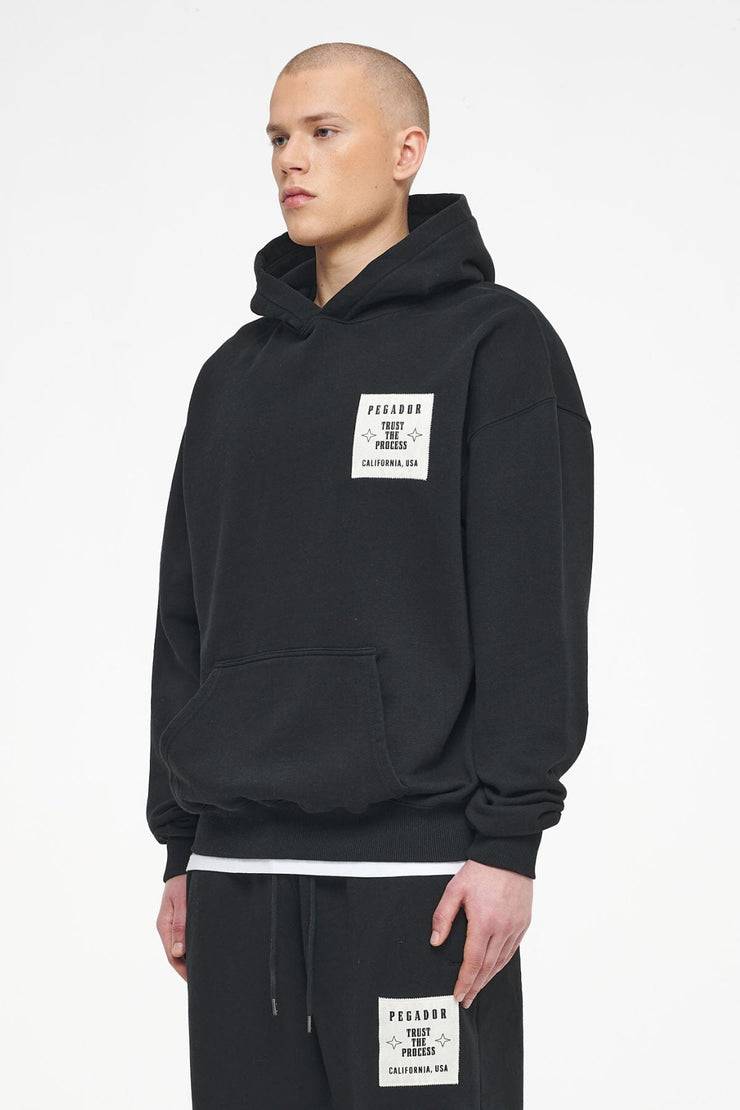 Pegador Salal Oversized Hoodie Vintage Washed Black Ink 50% Rabatt für begrenzte Zeit