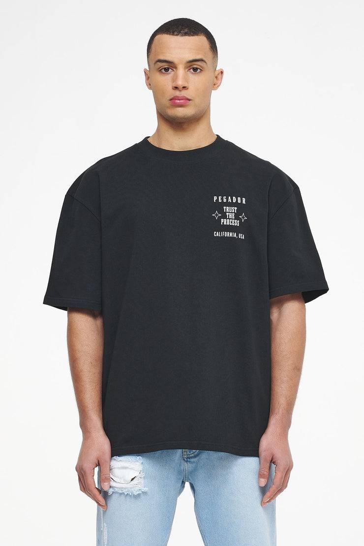 Pegador Salal Oversized Tee Vintage Washed Black Ink Online