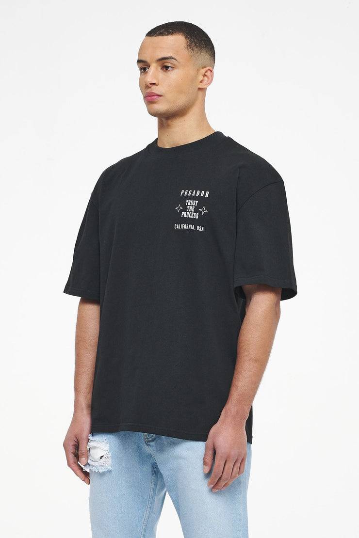 Pegador Salal Oversized Tee Vintage Washed Black Ink Online
