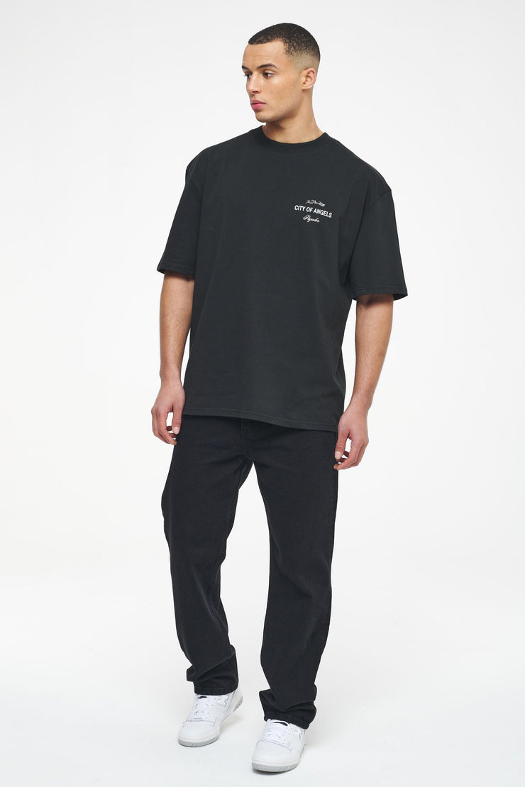 Pegador Wallace Oversized Tee Vintage Washed Black Ink Verkauf