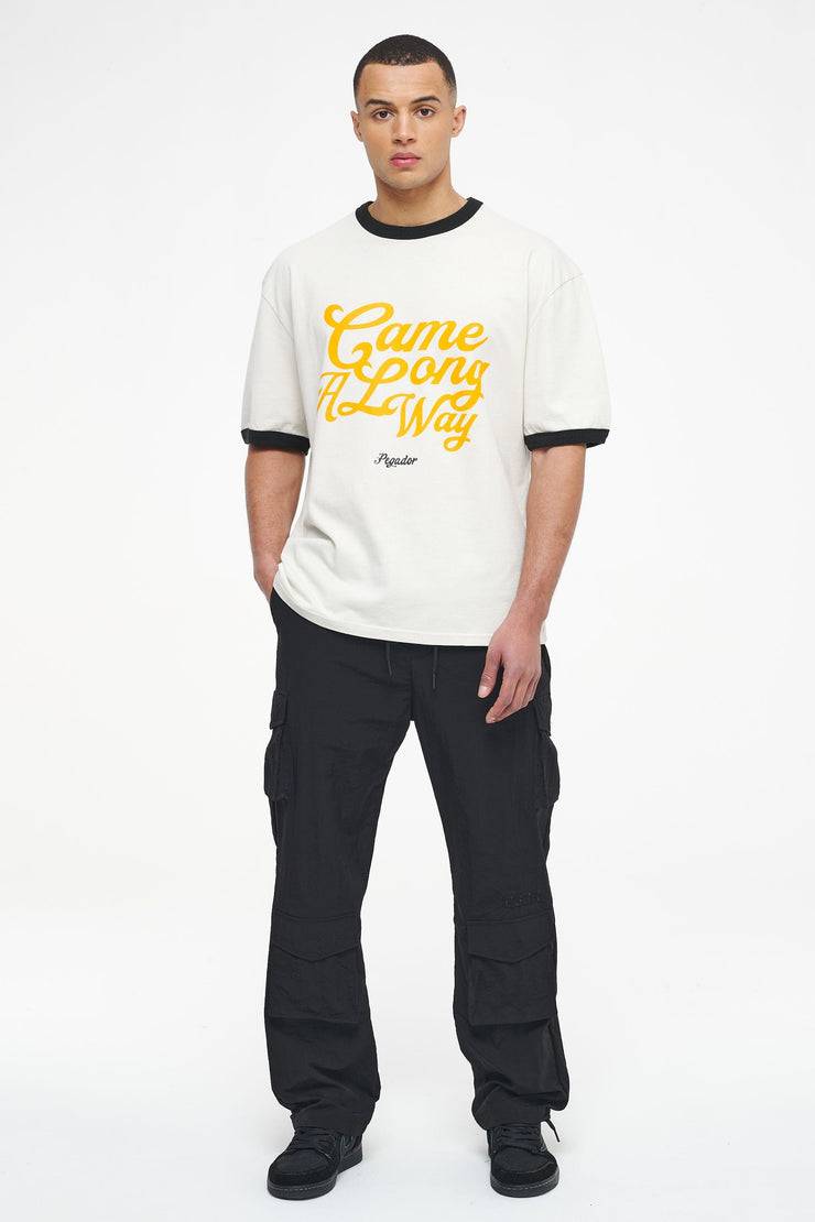 Pegador Trounce Oversized Ringer Tee Vintage Washed Angels Cream Black Ink Hotsell