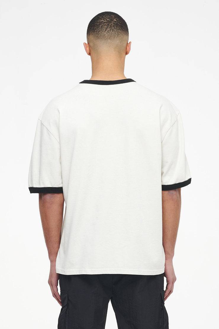 Pegador Trounce Oversized Ringer Tee Vintage Washed Angels Cream Black Ink Hotsell