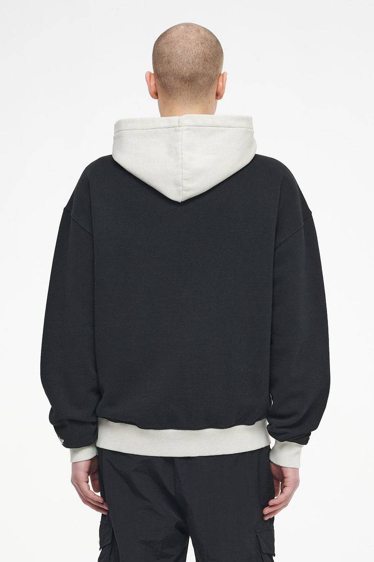Pegador Trounce Oversized Hoodie Vintage Washed Black Ink Angels Cream im Angebot