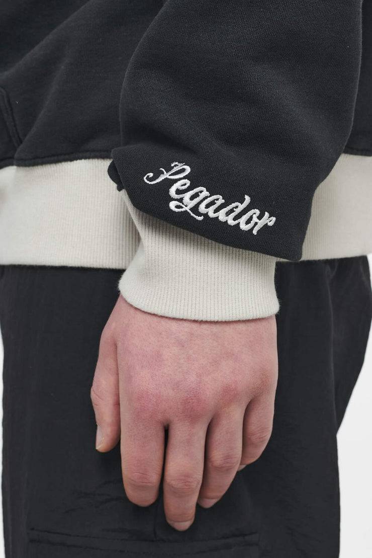 Pegador Trounce Oversized Hoodie Vintage Washed Black Ink Angels Cream im Angebot
