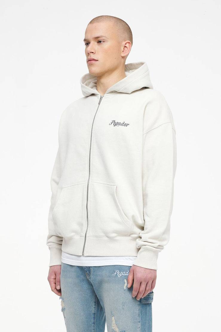 Pegador West Oversized Sweat Jacket Vintage Washed Angels Cream Fabrikverkauf