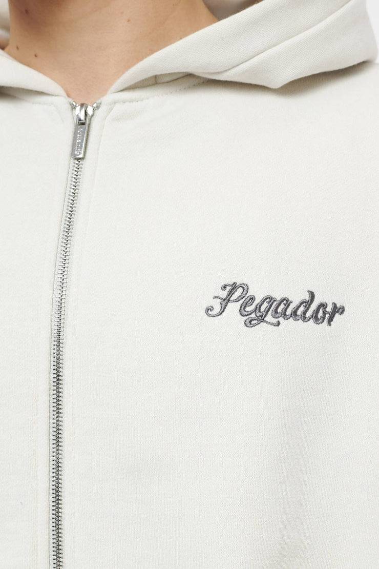 Pegador West Oversized Sweat Jacket Vintage Washed Angels Cream Fabrikverkauf