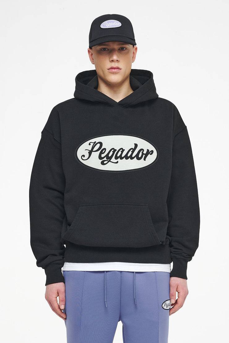 Pegador West Oversized Hoodie Vintage Washed Black Ink White Blitzverkäufe
